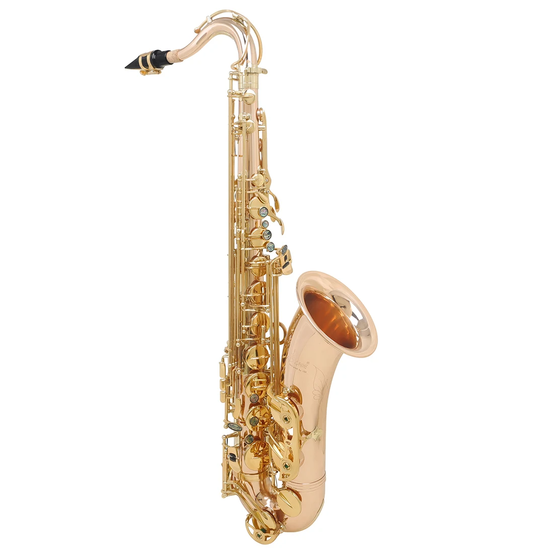High Quality Bb Phosphor Copper Rose Gold Style Black Tenor Sax Professional Instrument Tenor Saxophone With Case