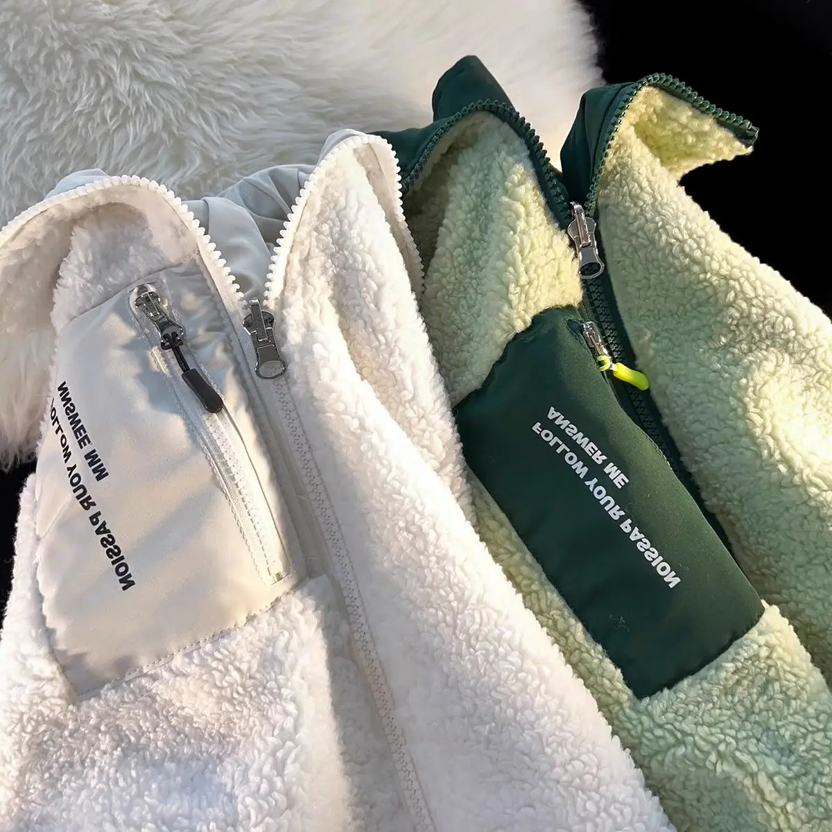 Veste en laine d'agneau pour femme, vêtements d'hiver, manches Dolman, dimension des articulations coniques, connexion étroite, mesure diminuée Ins