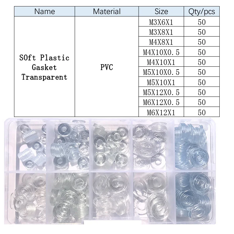 ナイロンガスケット,PVC,研磨機用,プラスチック,平らな吸引用,1セットあたり2 m2.5 m3 m4 m5 m6 m8