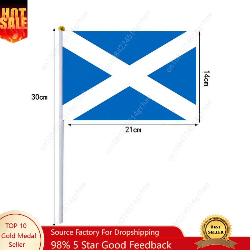 Scotland Hand Waving Flag Scottish Small Mini Hand Held Flags 10 Pcs 14x21cm  Sporting Event Support Handheld Flag