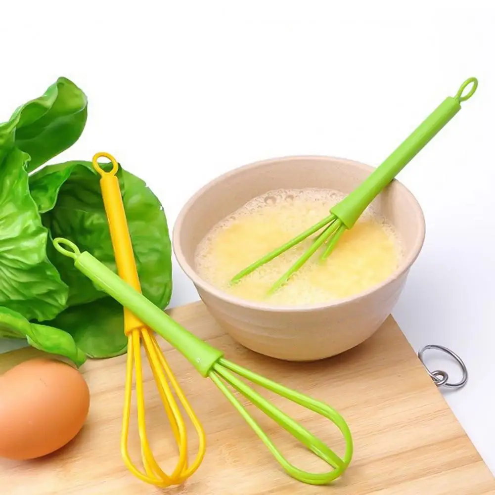 18.5cm ABS Egg Beater Rotary Manual Whisking Suspendable Rotary Egg Mixer Plastic Bake Tool Agitator Milk Frother For Kitchen