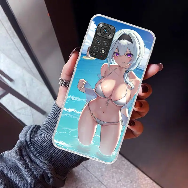 Genshin Impact Hentai Sexy Meisje Telefoonhoesje Voor Xiaomi Redmi Note 12S 12 11S 11 10S 10 Cover 11e 11T Pro Plus 9 9S 9T 8 8T 7 Prin