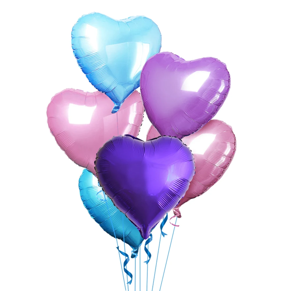 

25 Pcs Heart Shaped Aluminum Film Balloons Romantic Decor Wedding Party Valentine Day Reusable Photo Props Background