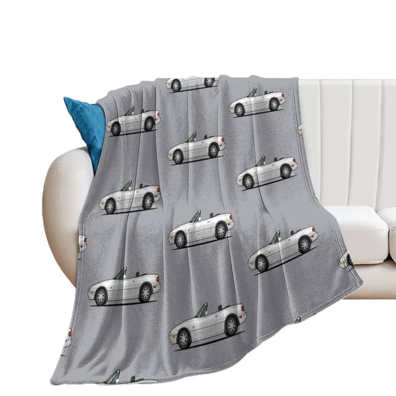 NA MX-5 / Eunos / Miata single drawing WHITE Throw Blanket Baby Loose Luxury Thicken Beach Blankets