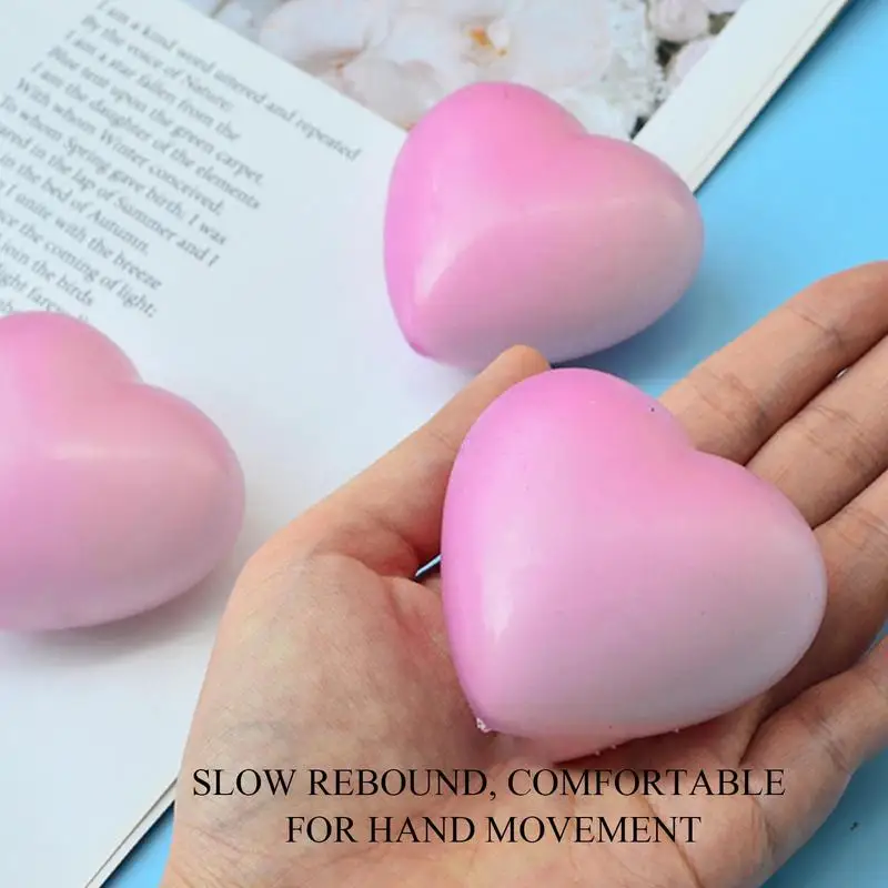 Heart Stress Balls Funny Squeeze Heart Shaped Ball Soft Foam Anti Stress Ball Toys Valentine's Day Gifts Toys