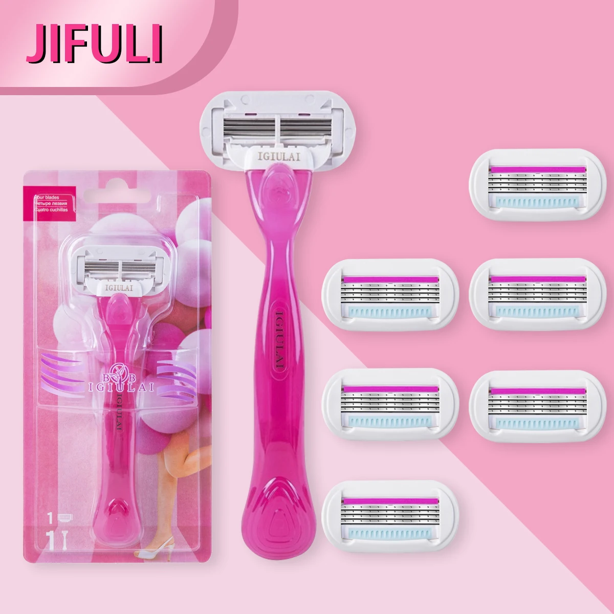 (1 Handle+11 Blades) Quality Safety Razor Blade Women Beauty Bikini Hair Removal Shaving Set Venus Shaver Replacement Heads