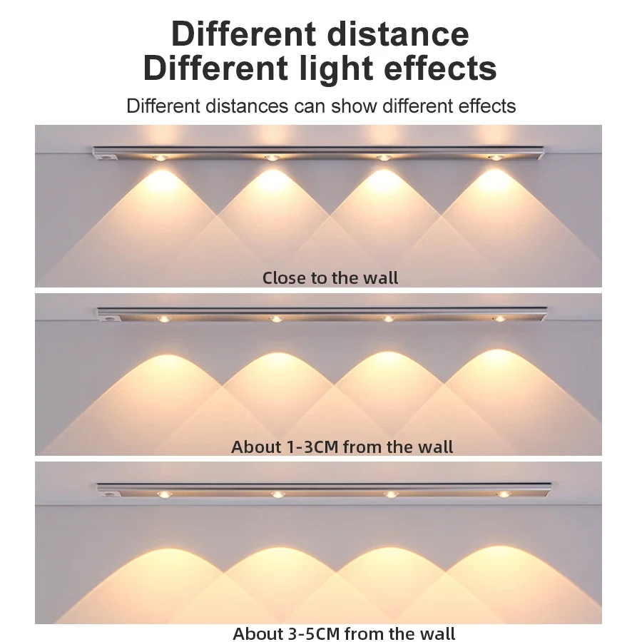 Lumières LED sans fil rechargeables par USB pour sous-meuble, veilleuse ultra fine, éclairage d'armoire de cuisine, détecteur de mouvement