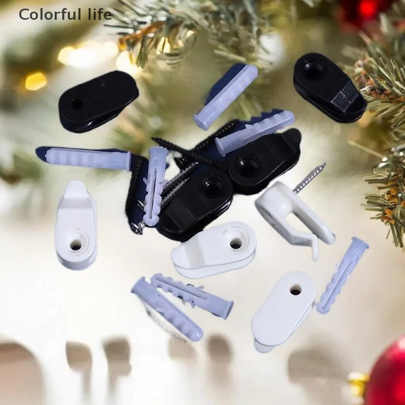 Rust-Resistant Screw-In Clips for Outdoor String Lights; Also Suitable for Plant Baskets; Pack of 20