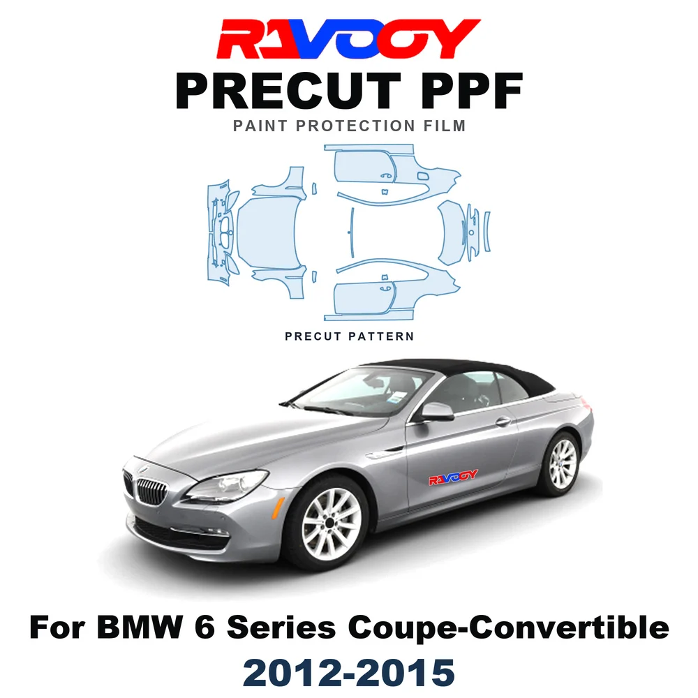 Precut PPF For BMW 6 Series Base Coupe-Convertible 2012-2015 8.5mil TPU Paint Protection Film Hood Bonnet Bumper Headlight Door