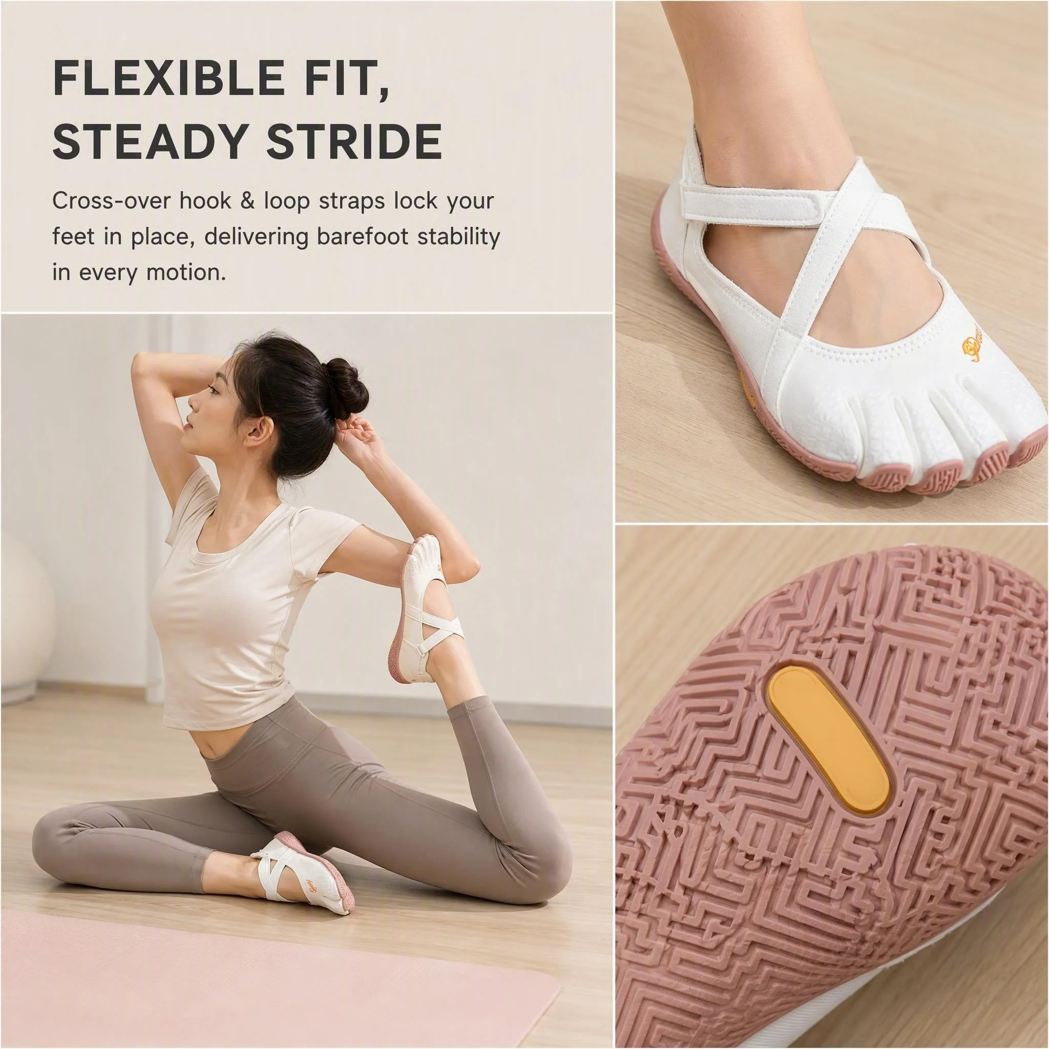 Women‘s Five Toe Shoes with Loop Strap - Barefoot Minimalist Flats for Yoga, Gym Quick-Dry Water, Running & Everyday Casual Wear