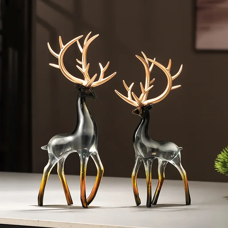 for Entry Entrance Lucky Deer Ornament A Pair of Living Room Home Wangzhai Office High-end Atmospheric and High-grade