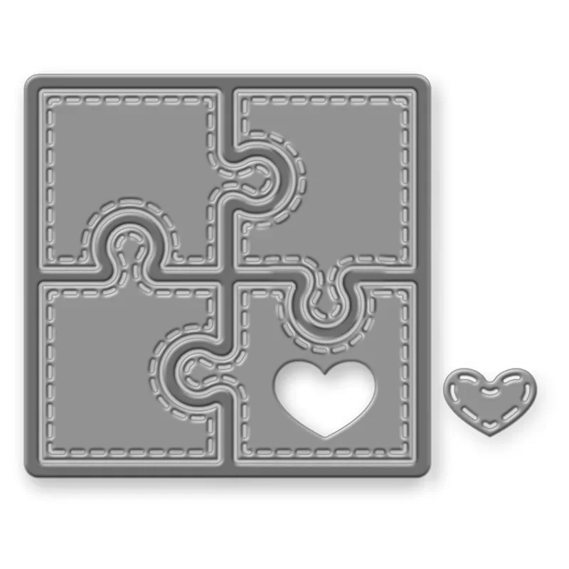 Matryce do cięcia metalu Scrapbooking na tworzenie kartek DIY tłoczenie cięcia nowe rzemiosło Die Heart Puzzle Cover