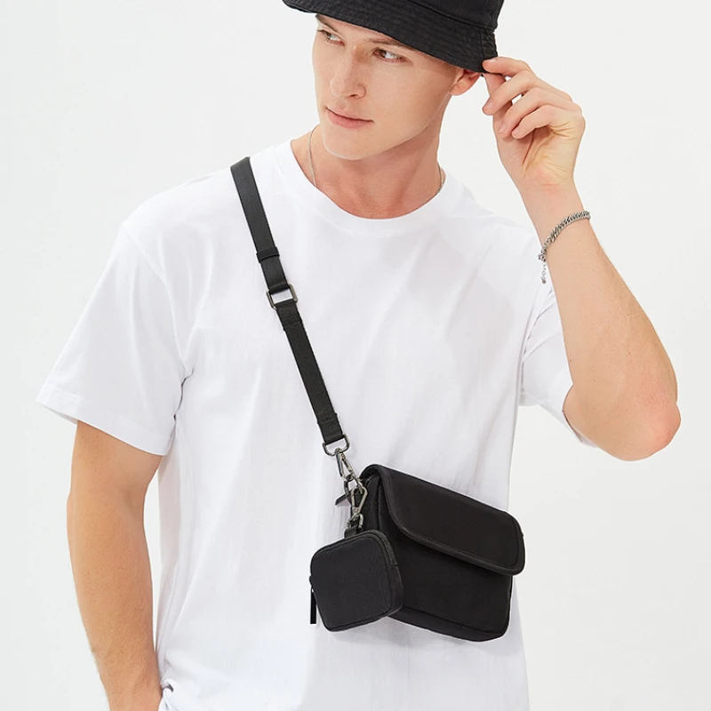 

Men's Trendy Fashion Crossbody Small Phone Bag Portable Shoulder Purse Youth Style Oxford Cloth Casual Waterproof Postman Bag