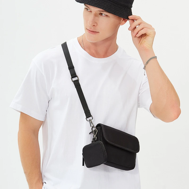 Męska modna moda Crossbody mała torba na telefon przenośna torebka na ramię młodzieżowy styl tkanina Oxford na co dzień wodoodporna torba listonosza