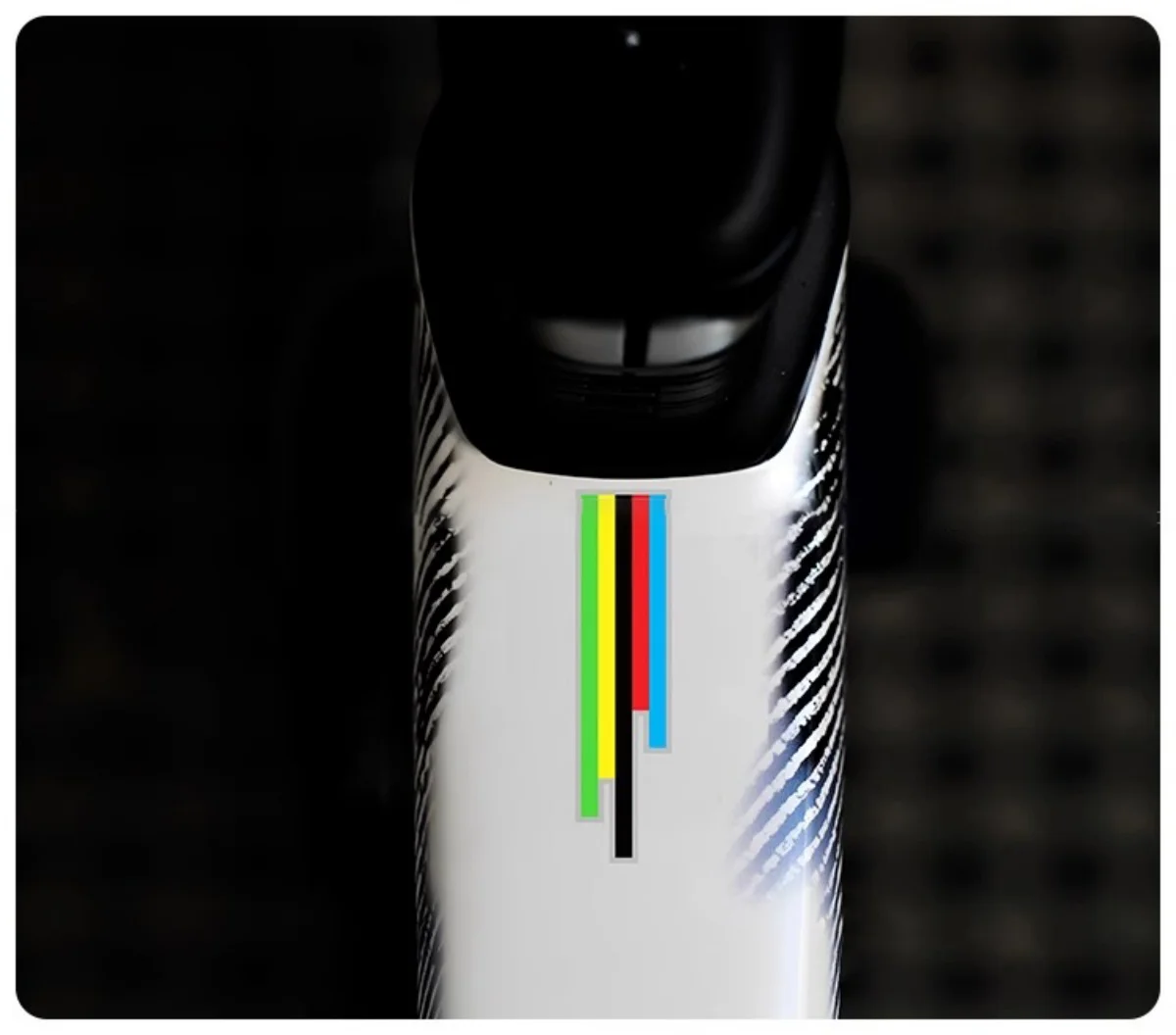 rainbow UCI Bicycle Stickers Car Styling Bike Cycling Top Upper Steerer Tube Decoration Decals