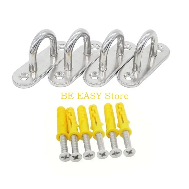 

E28F Upgrades Stainless Steel Eye Plate Hammock Hanger Hook set Simple Installation