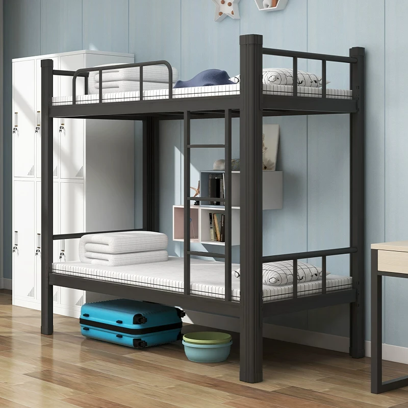 Strong Stability Metal Bunk Bed For Adults Heavy Duty Steel Double Layer Bed For Mass Production