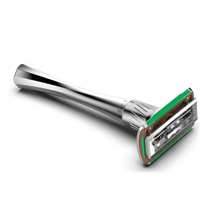 New Adjustable Safety Razor Mens Folding Shaving Shaver Double Edge Classic Safety Razor With 5 PCS Titanium Coated Blades