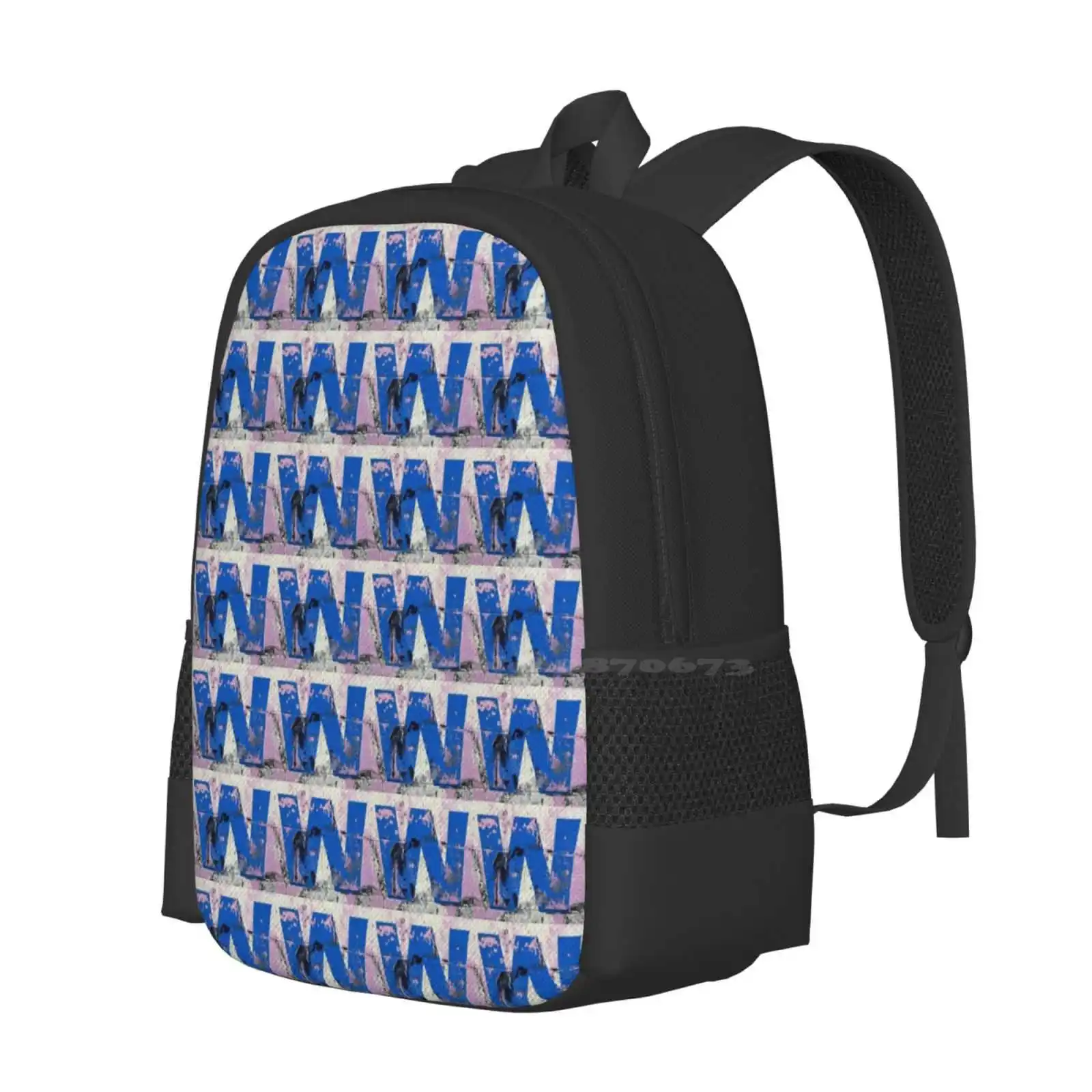 Mochila Azul W con letras del alfabeto, bolso de moda, lavado de coche, pared, azul, púrpura, pintura para pelar, desmenuzado sucio, gran oferta