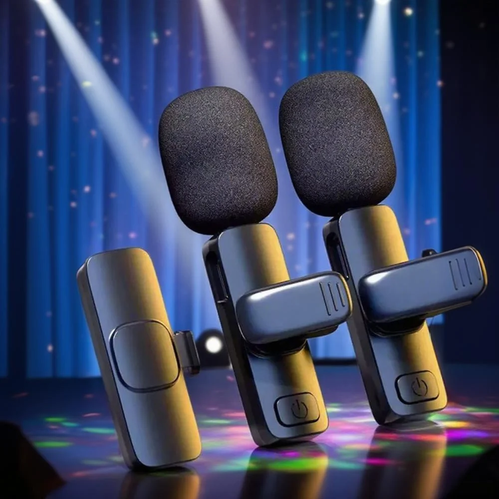 NEW K9 Mini Wireless Lavalier Microphone Portable Audio Video Recording Mic for iPhone Android Live Broadcast Gaming