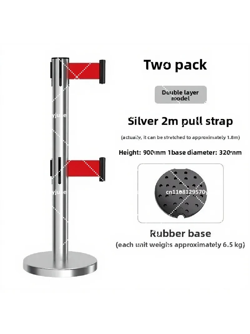 Electric Mobile Guardrail Telescopic Isolation Belt with Double-Layer One-Meter Line Railing Cordon Queuing Post Stand