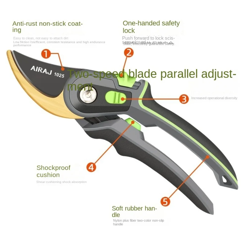 Multifunctional Garden Trimming Tool Durable Protect Hand Sharp Branch Pruners Heavy-Duty Professional Labor Saving Scissors