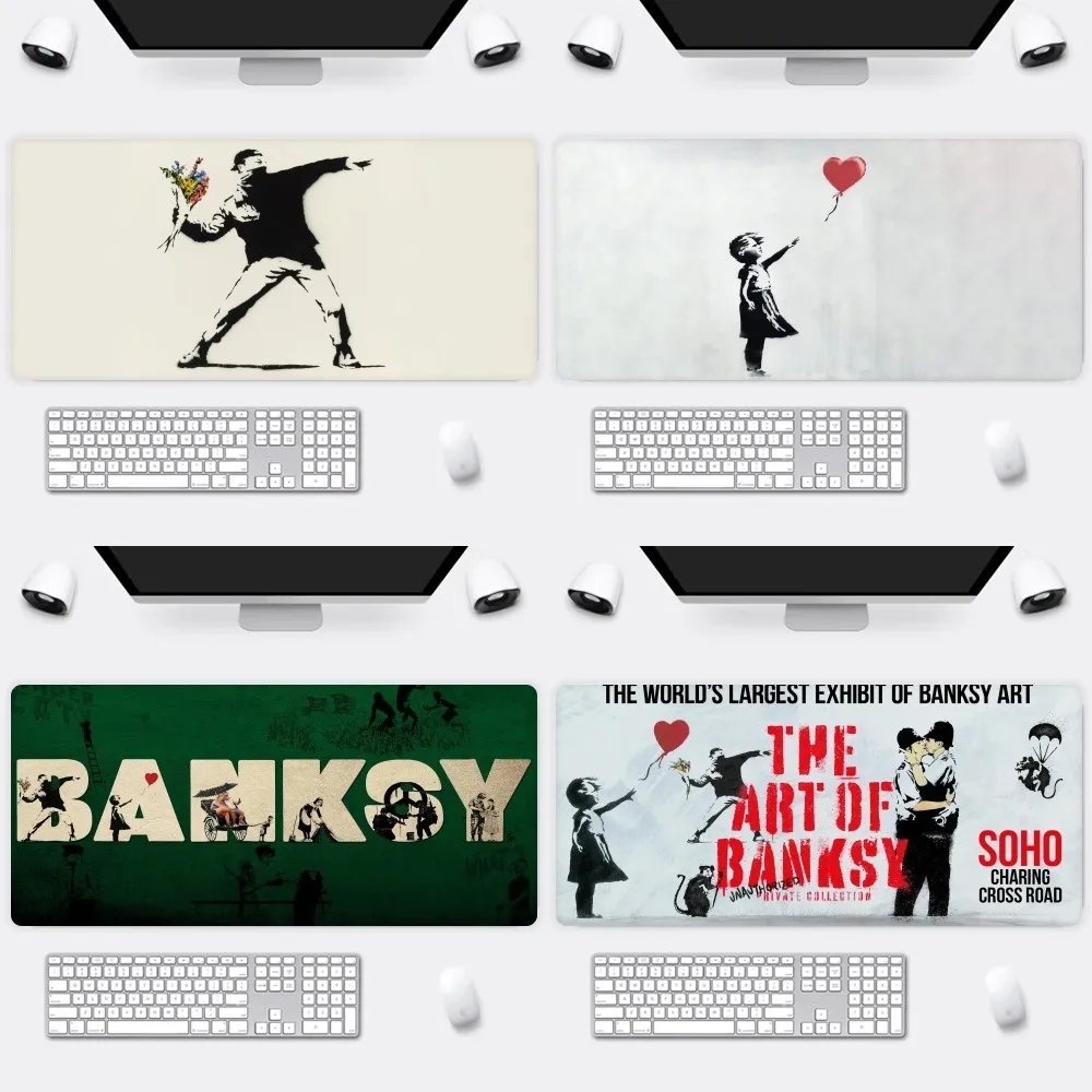 

Graffiti Art Banksy S Mousepad Office Large Small Mouse PC Computer Game Keyboard Rubber Anti-Slip Mice Mat Big