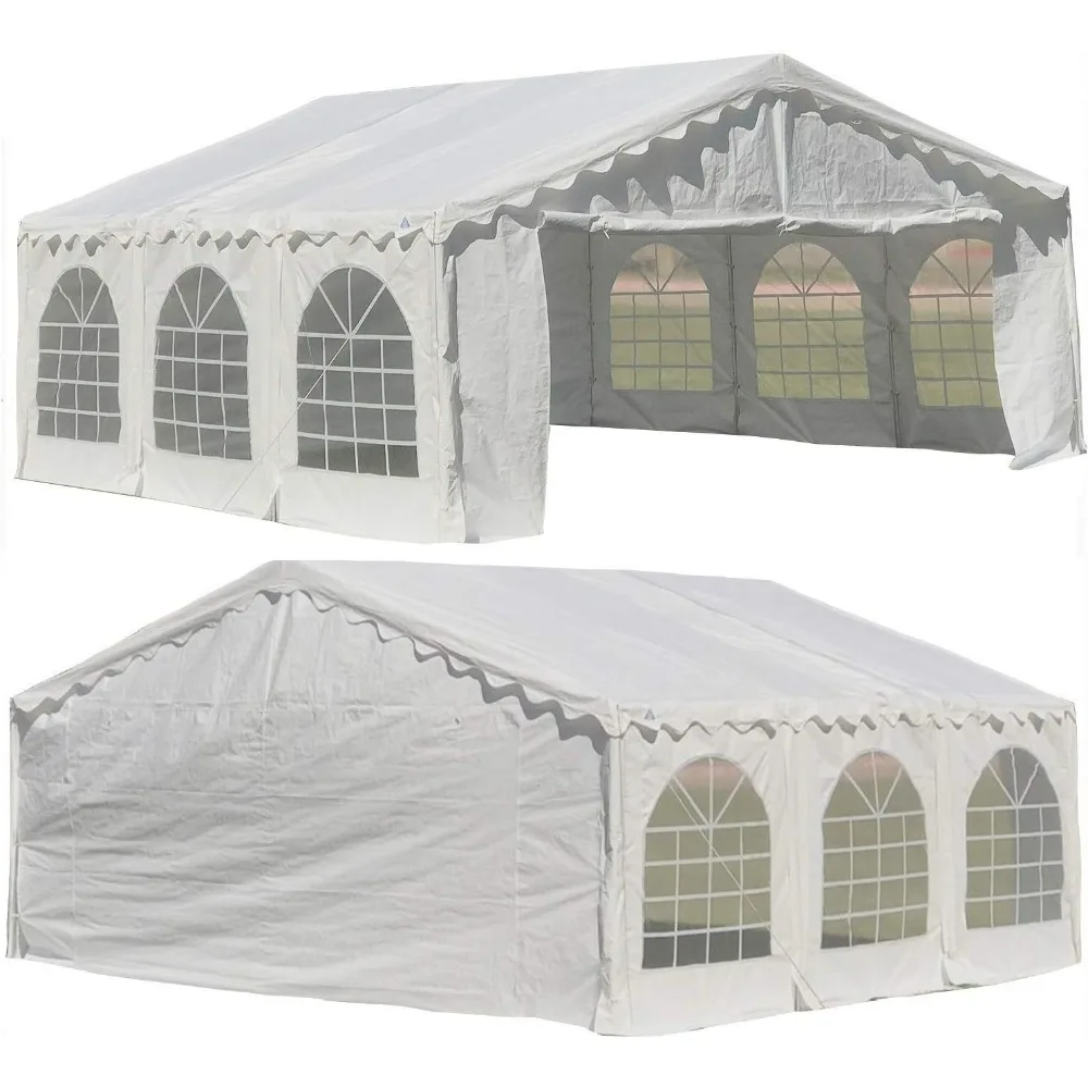 

Party Tent 20'x20' Heavy Duty Upgraded Galvanized Gazebo Wedding Tent Canopy Big Tents Carport Outdoor Event Shelter,White