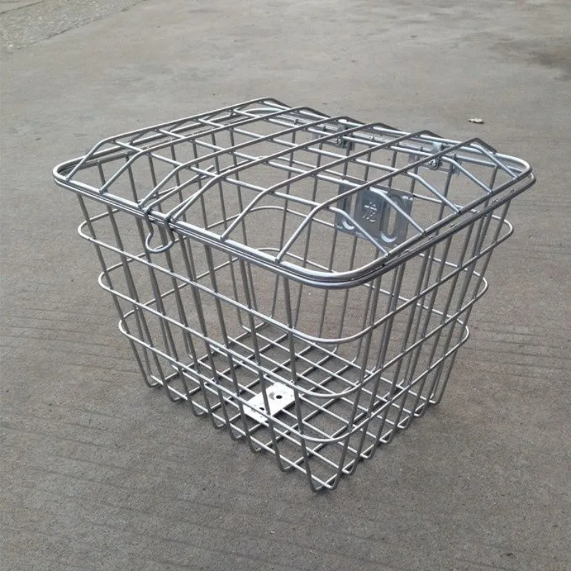 Solid Stainless Steel Large Bicycle Front and Rear Baskets with 20 in/22 in/24 in/26 in Brackets Schoolbag Basket Pet Basket