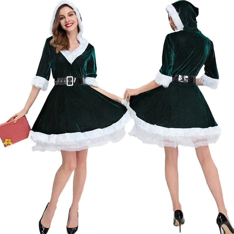 

2025 22 Fashion Miss Dress Santa Claus Cosplay Suit Women Christmas Carnival Party Costumes Xmas New Year Sexy Performance