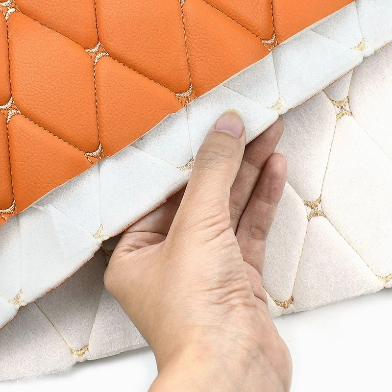 40x160cm Sponge Interlayer Faux Leather Fabric Quilted PVC Cloth for Car Seat Cushion Sofa Upholstery Sewing Craft Material Trim