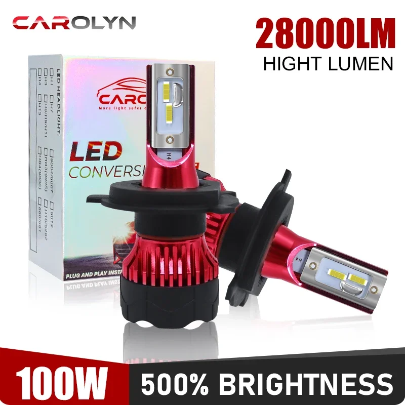 

Автомобильные светодиодные фары Carolyn 2 шт. H4LED 9005 9006 28000 люмен H7 Фары H1 H3 880 H11H13 Canbus автомобильные противотуманные фары