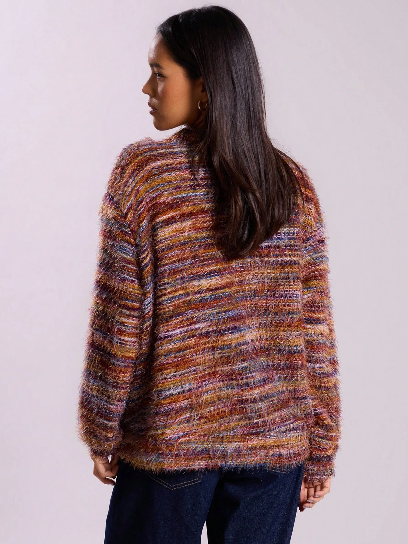 Cardigan da donna retrò sciolto casual confortevole alla moda autunno inverno colore a contrasto capispalla lavorato a maglia con scollo a V a maniche lunghe