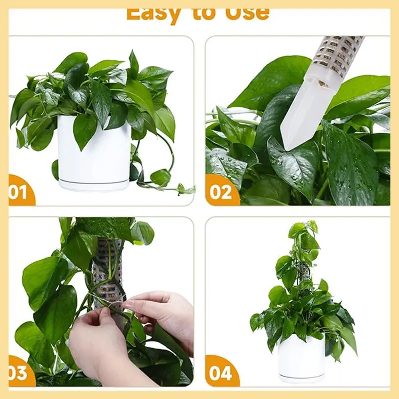 Stackable Transparent Plastic Moss Pole For Plants Monstera , Indoor Plant Spare Parts Accessories Support Stakes, Plant Stakes