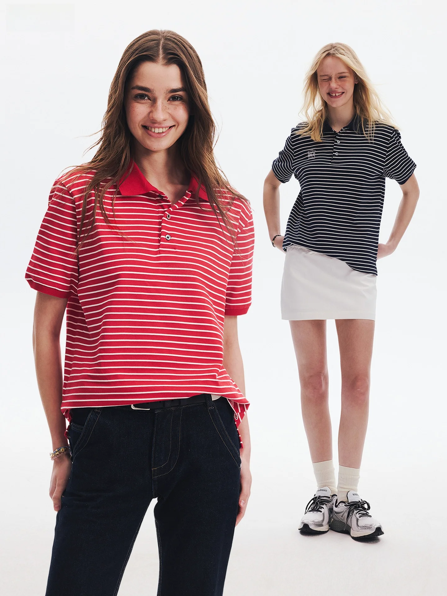 

Ahhh Dongjie Vintage Preppy Stripe Loose Fit Short Sleeve T-Shirt Casual Style Cotton Blend Regular Length Spring 2026