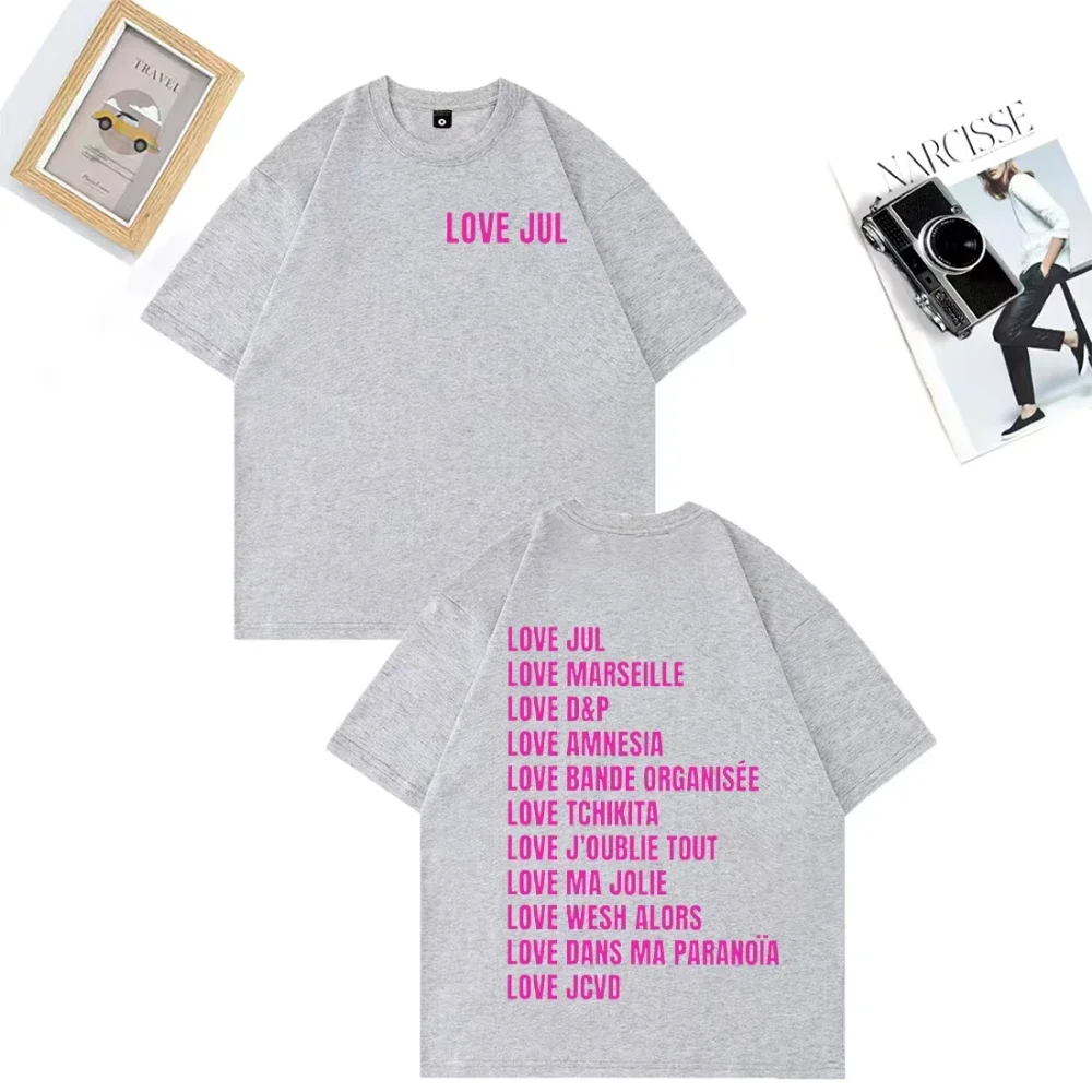 Love Jul T-Shirt Marseille Rap Fan Gift Men Women's Street Hip Hop Fashion TShirt Vintage Short Sleeve Clothes
