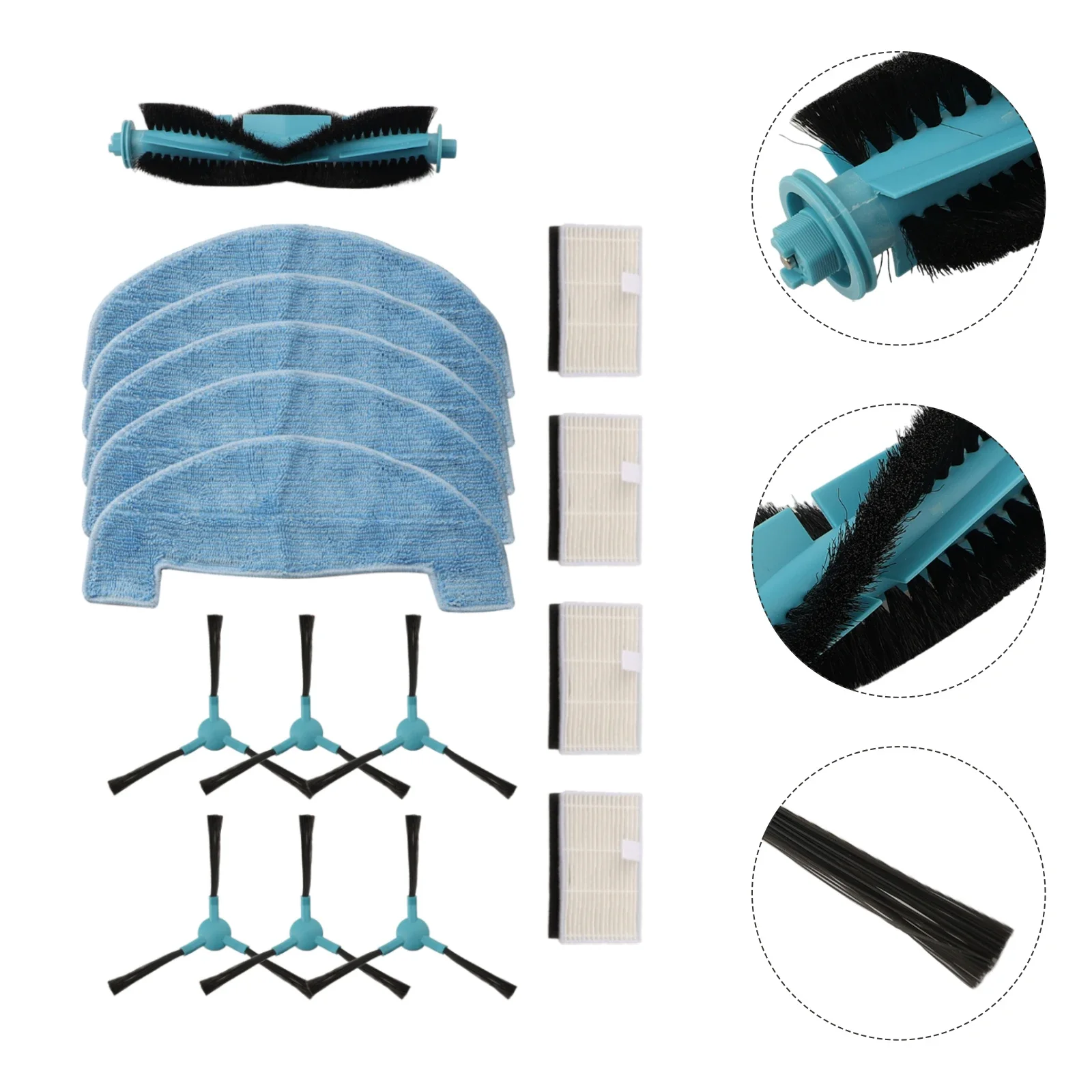 

For Conga 2499 For Ultra Home Advanced Robot Vacuum Accessory Kit 1 Main Brush 4 Filters 5 Mop-Cloths 6 Side Brushe Replacement