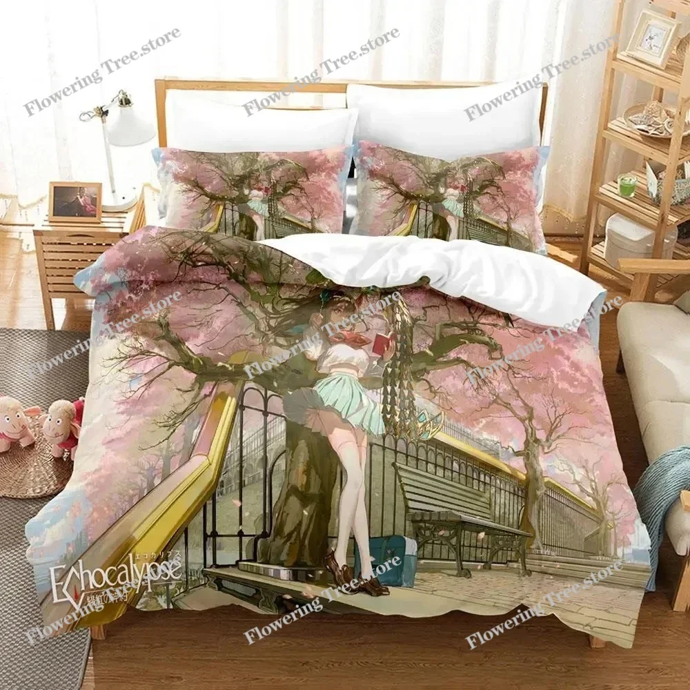 

Anime Echocalypse Game Bedding Set Duvet Cover Bed Set Quilt Cover Pillowcase Comforter king Queen Size Boys Adult Bedding Set