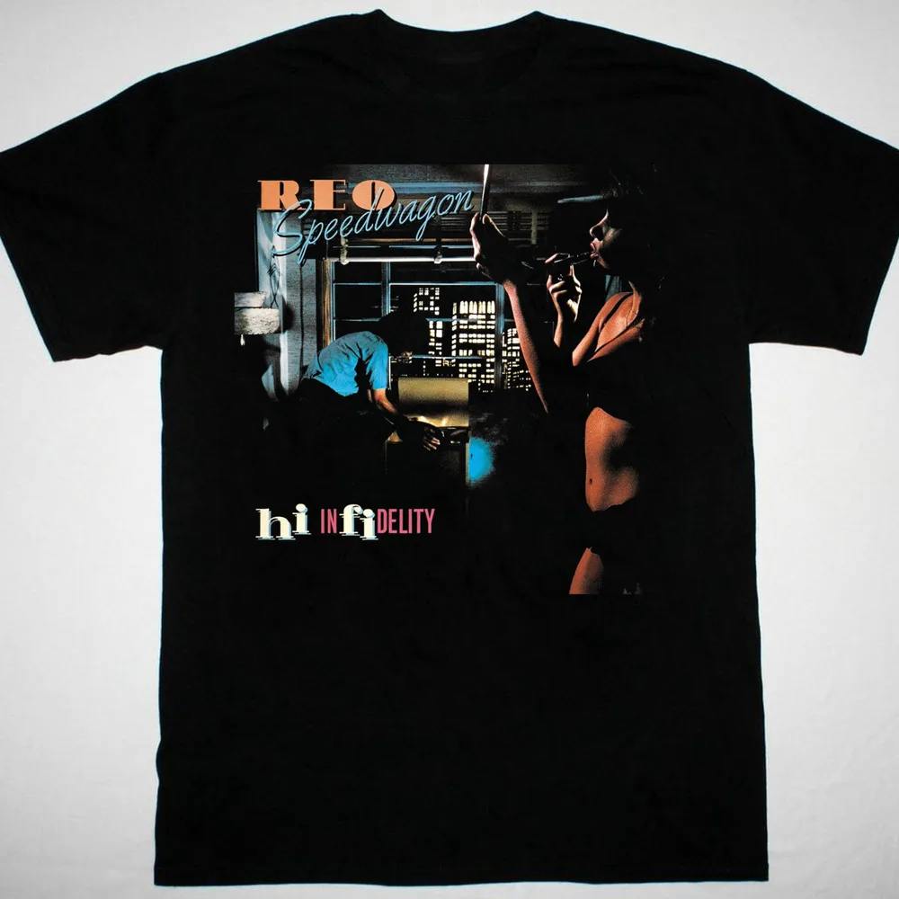 REO Speedwagon Hi Infidelity black T-shirt short sleeve High Quality 100%Cotton Short Sleeve