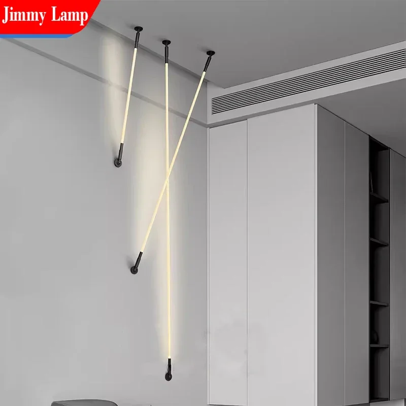 مصابيح الإضاءة الخطي الأنيقة المعاصرة الفنية البسيطة لغرفة النوم اللوح الأمامي خط واحد LED مصباح غرفة المعيشة المبتكرة