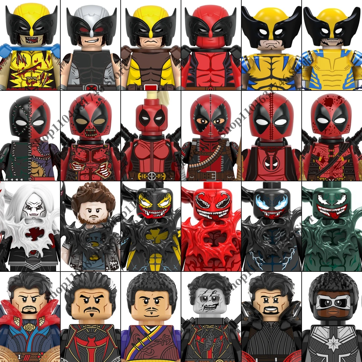 

Marvel X-Men building blocks Venom Wolverine Deadpool Doctor Strange children's mini block toys party holiday toys
