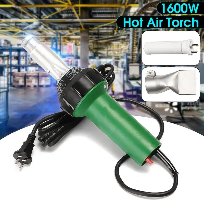 

1600W Electronic Hot Air Guns Plastic Welding Torch Welder Heat Hot Tools Kit + Nozzle Welding Machine 220V