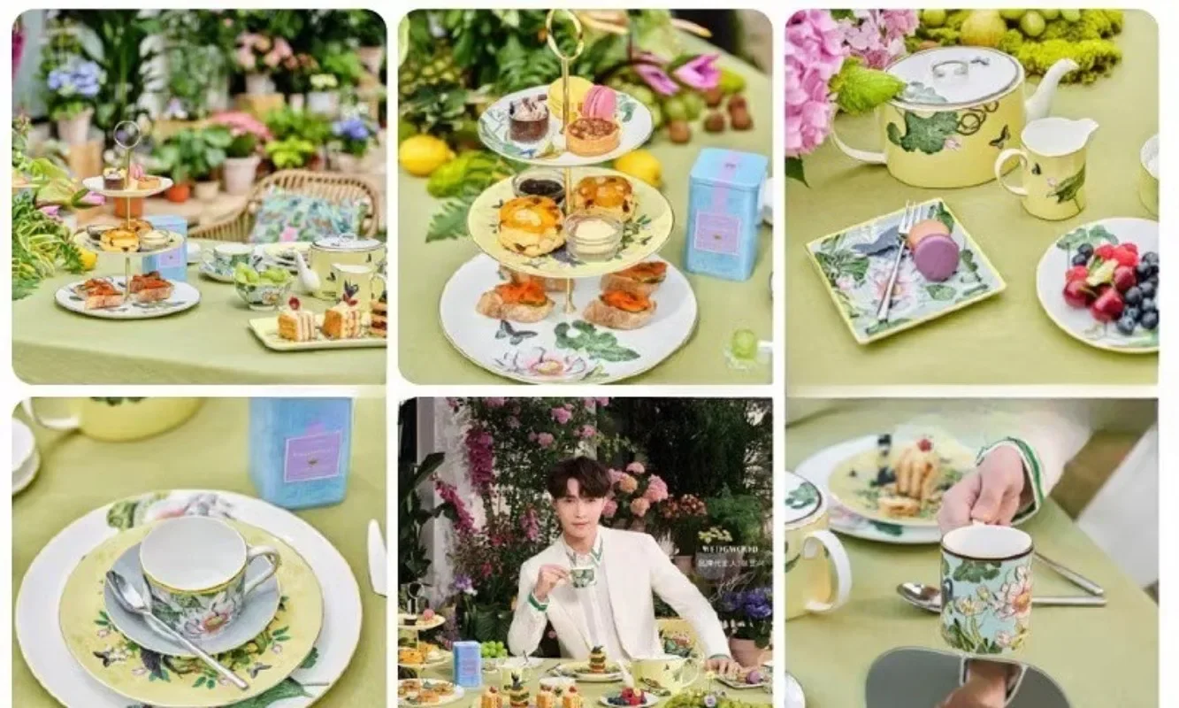 Water Lily Qimeng Teapot Tea Cup Dim Sum Plate Meal Bowl Cake Rack