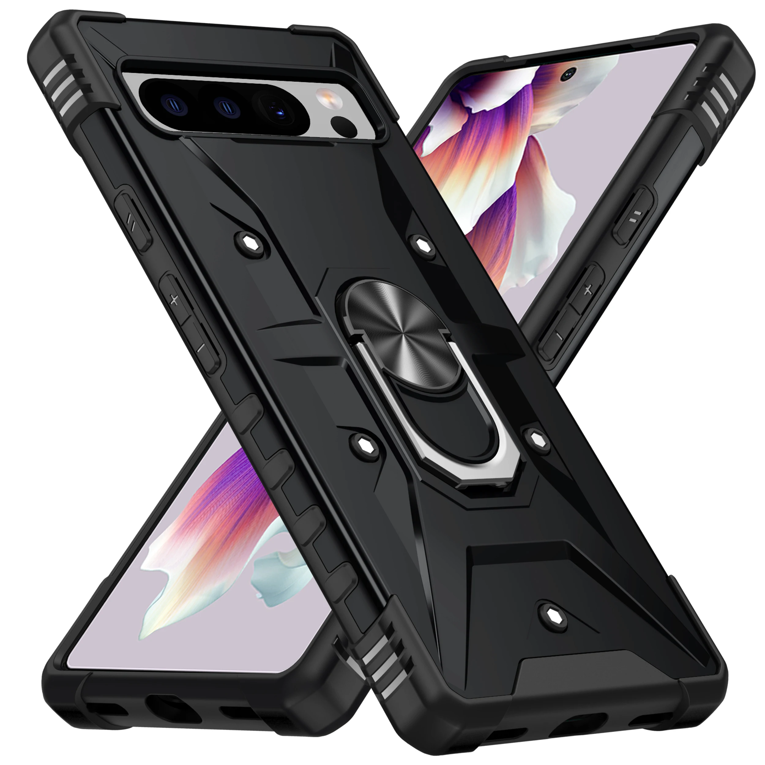 HARUINO Armor Case for Pixel 8 Pro Cover - 360° Rotatable Ring Holder Stand, Fit for Car Cellphone Holder