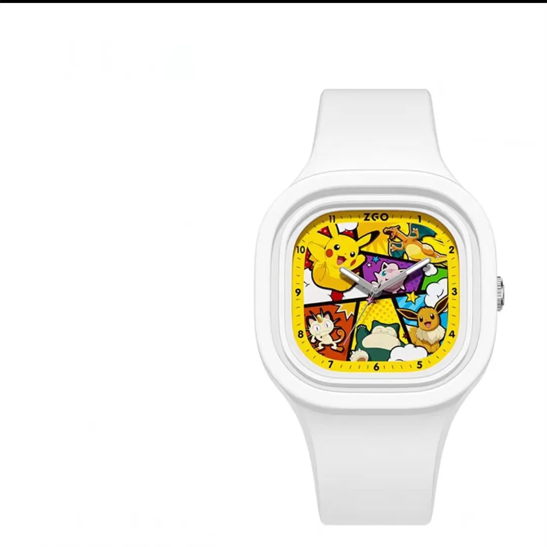 Pikachu-Montre-bracelet carrée en silicone pour enfants, montre-bracelet lumineuse numérique, pointeur de dessin animé, cadeaux d'anniversaire pour garçons et filles, nouveau