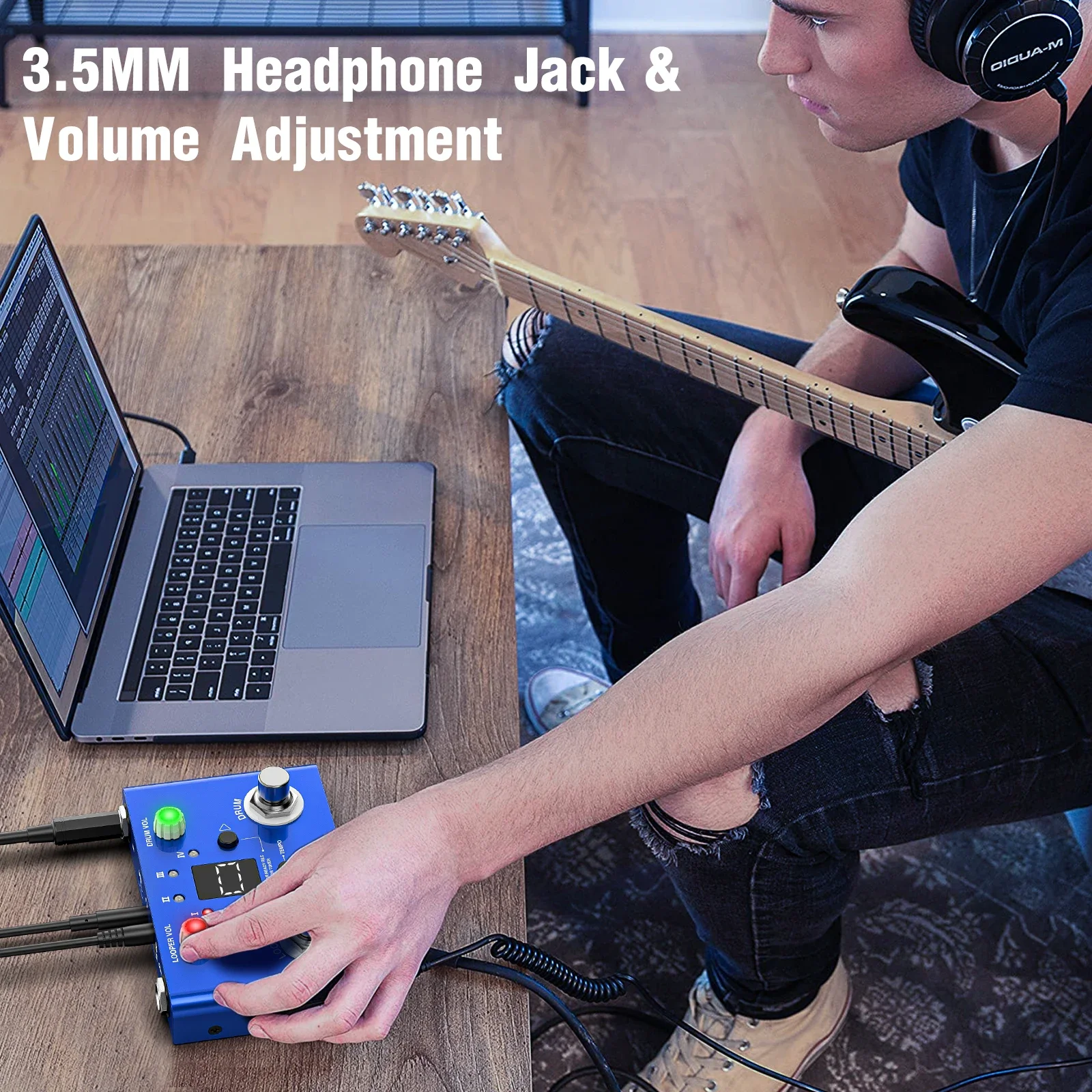 Lekato All-In-One Guitar/bass Pedal -Multiple Modes - Loop Station Buddy V2 Drum Looper, Precision Tuner, Tap Tempo