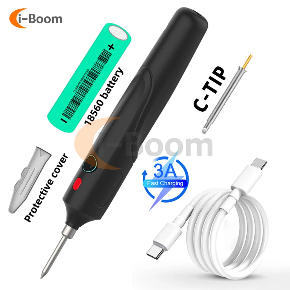 Portable Wireless Electric Soldering Iron Precision Component Welding Maintenance Tool 3-Speed Temperature Controlled