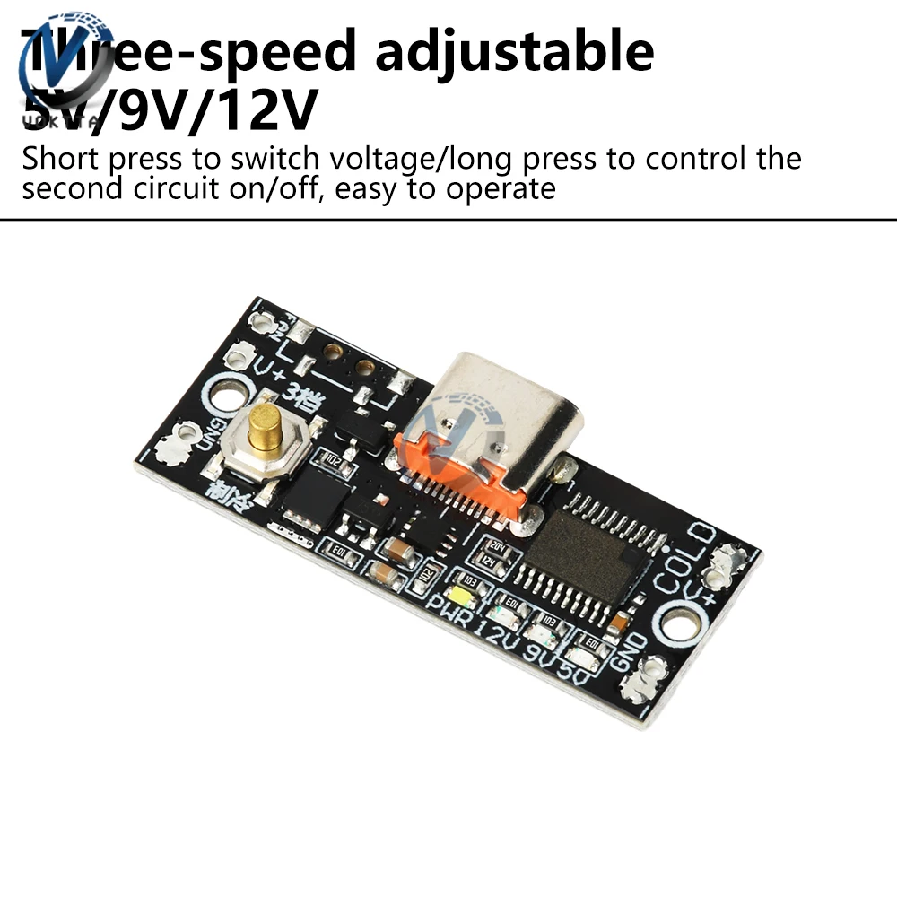 PD2.0 PD3.0 QC3.0急速充電デコイ 5V 9V 12V調整可能冷却ファンメインコントロールボード デュアル出力ポート スイッチ付きType-C