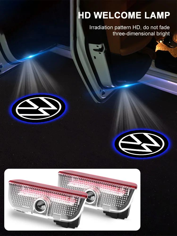 2 Stück Willkommenslicht Autotür-Projektorlampen Zubehör für VW CC Polo Golf 4 5 6 7 MK7 MK5 MK4 MK6 Transporter