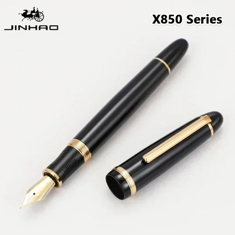 

Jinhao X850 Fountain Pen Elegant Black Gold Clip Luxury Pen M/F/EF Nib Writing ink Pens for Stationery Office School Supplies